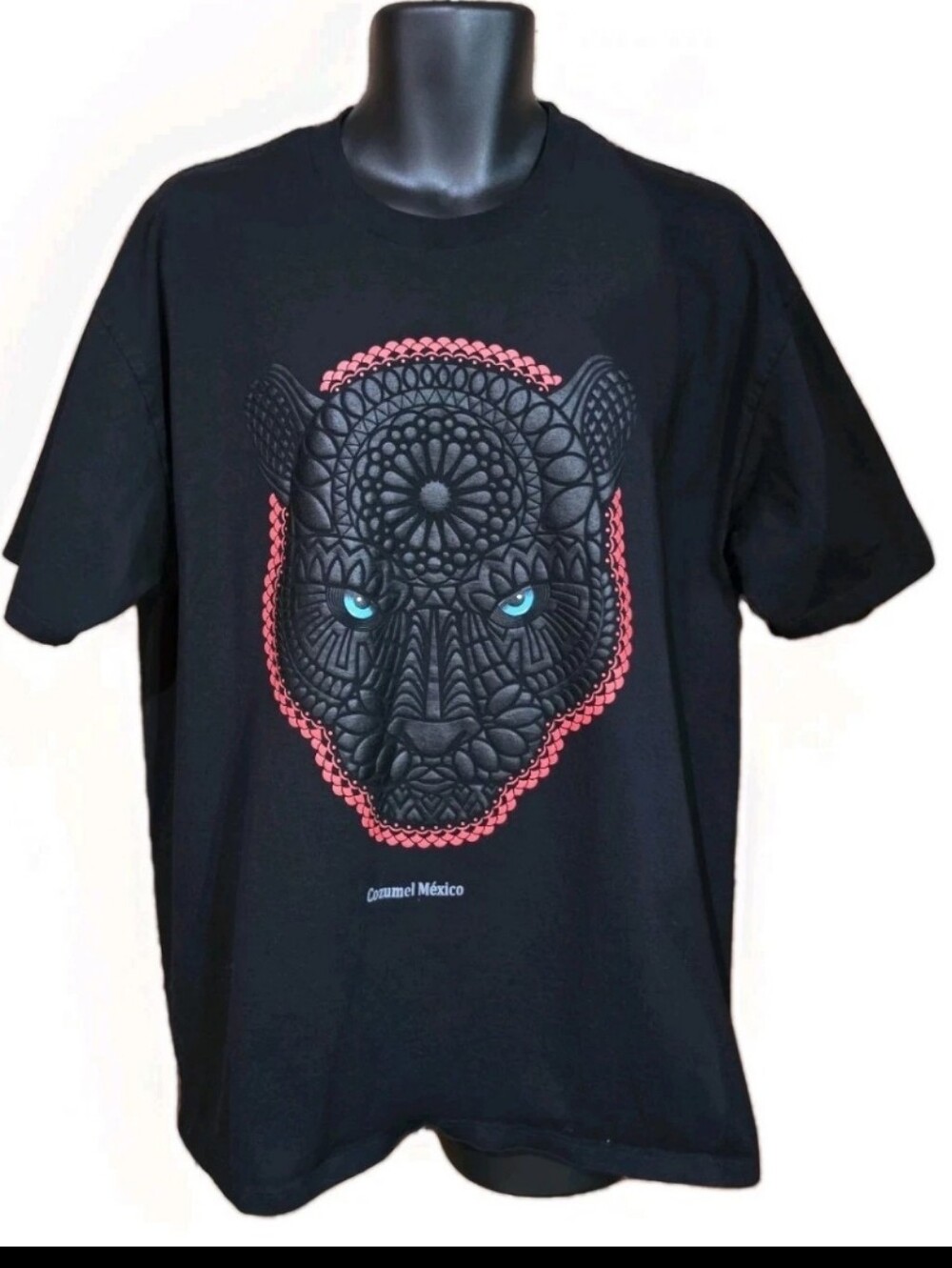 Cozumel Mexico Black Panther Mens XL Tshirt Playerytees Elemental Mandala EUC